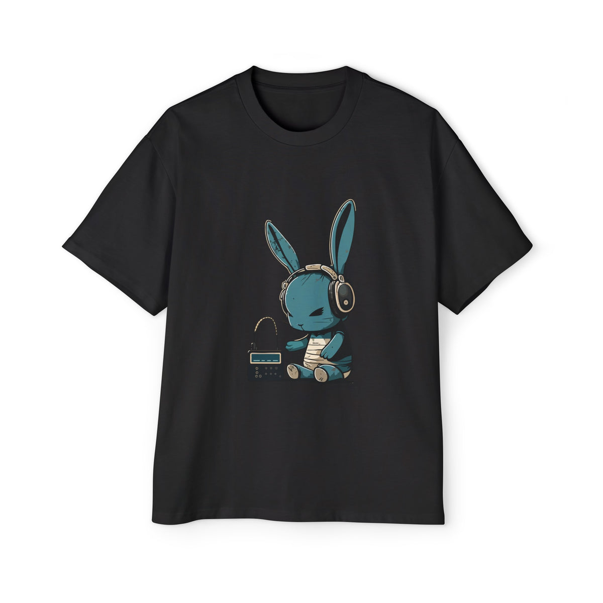 Bunny Music Lover Vintage Graphic Tee-INNBLAC Fashion Apparel