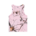 Nature Inspired Pink Camo Leaf Print Casual Tank