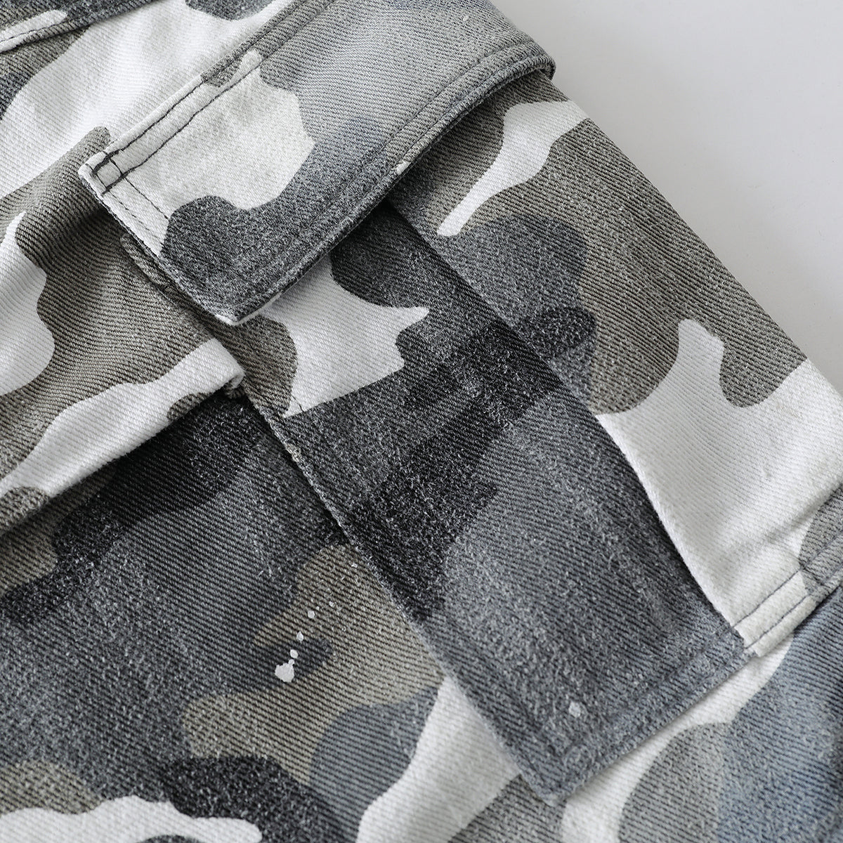 Straight Leg Camo Cargo Bermuda Shorts