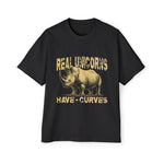 Rea Unicorns Have Curves Rhino Retro Graphic Tee-INNBLAC Fashion Apparel