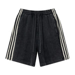 Washed Contrast Color Track Shorts