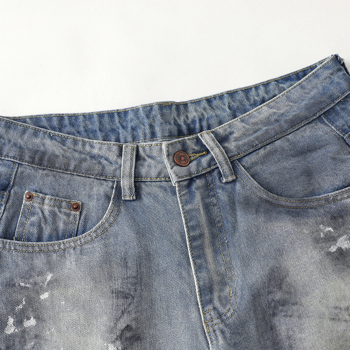 Paint Splatter Distressed Baggy Denim Pants