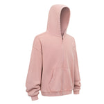Double Yarn Vintage Washed Zippered Comfort Hoodie