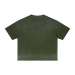 Boxy Raw Edge Washed Loose Short Sleeve Tee