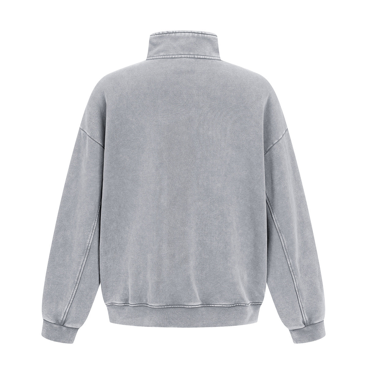 Distressed Wash Comfort Zip Pullover Sweatshirt