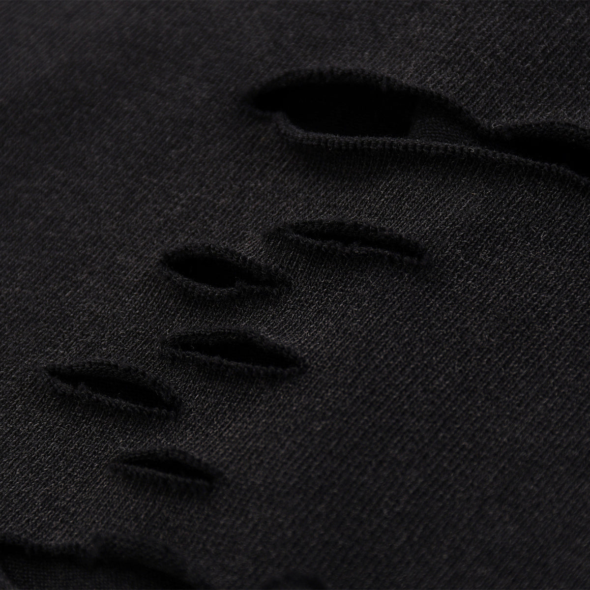 Black Washed Cotton Ripped Boxy Tee 270gsm