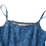 Flower Print Spaghetti Strap Denim Midi Dress