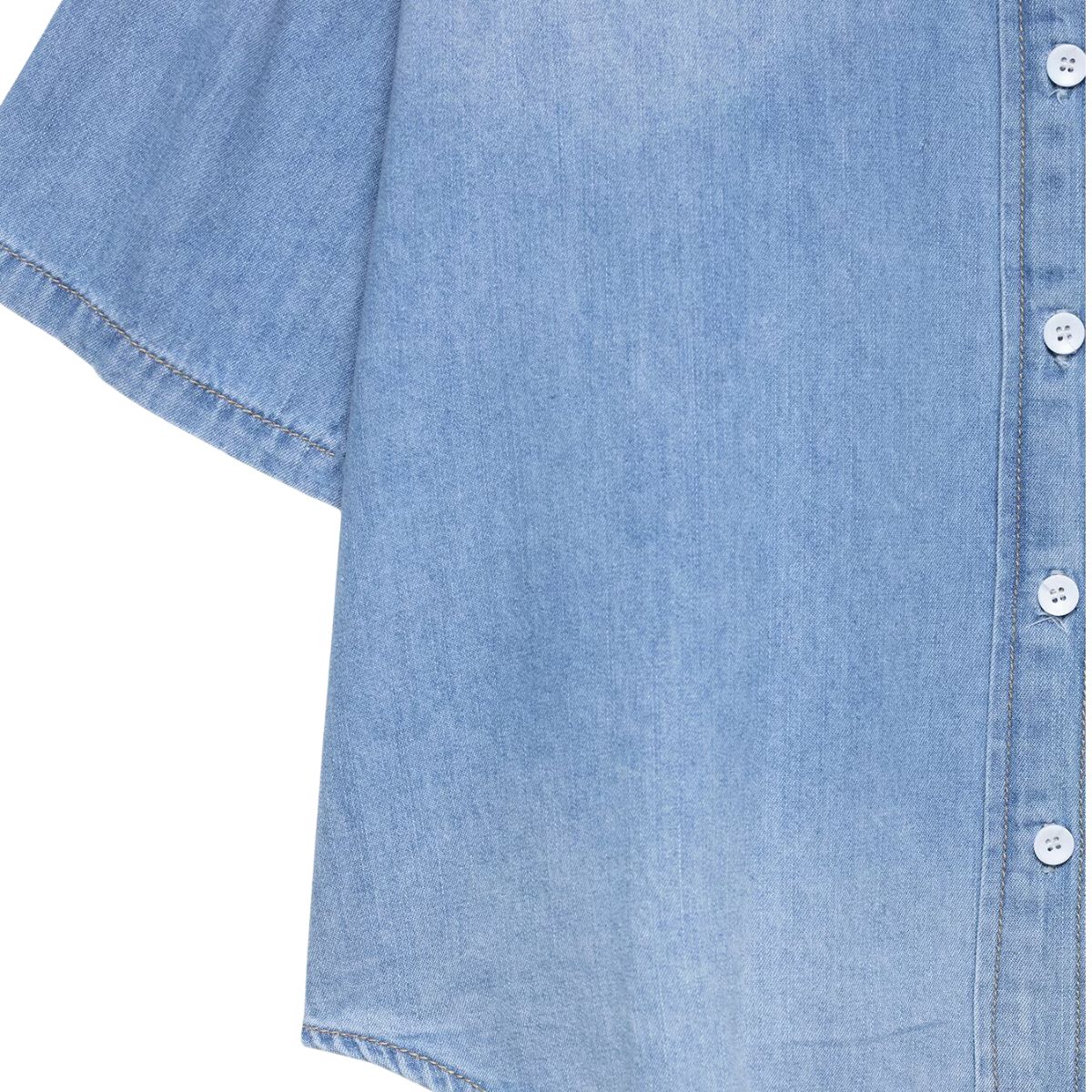 Vestido midi vaquero sin mangas con botones y aberturas en la parte delantera