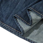 Falda vaquera con bordado de perlas y lavado vintage