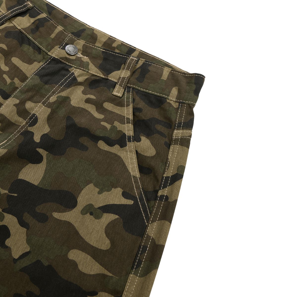 Camouflage Curved‑Blade Cargo Pants