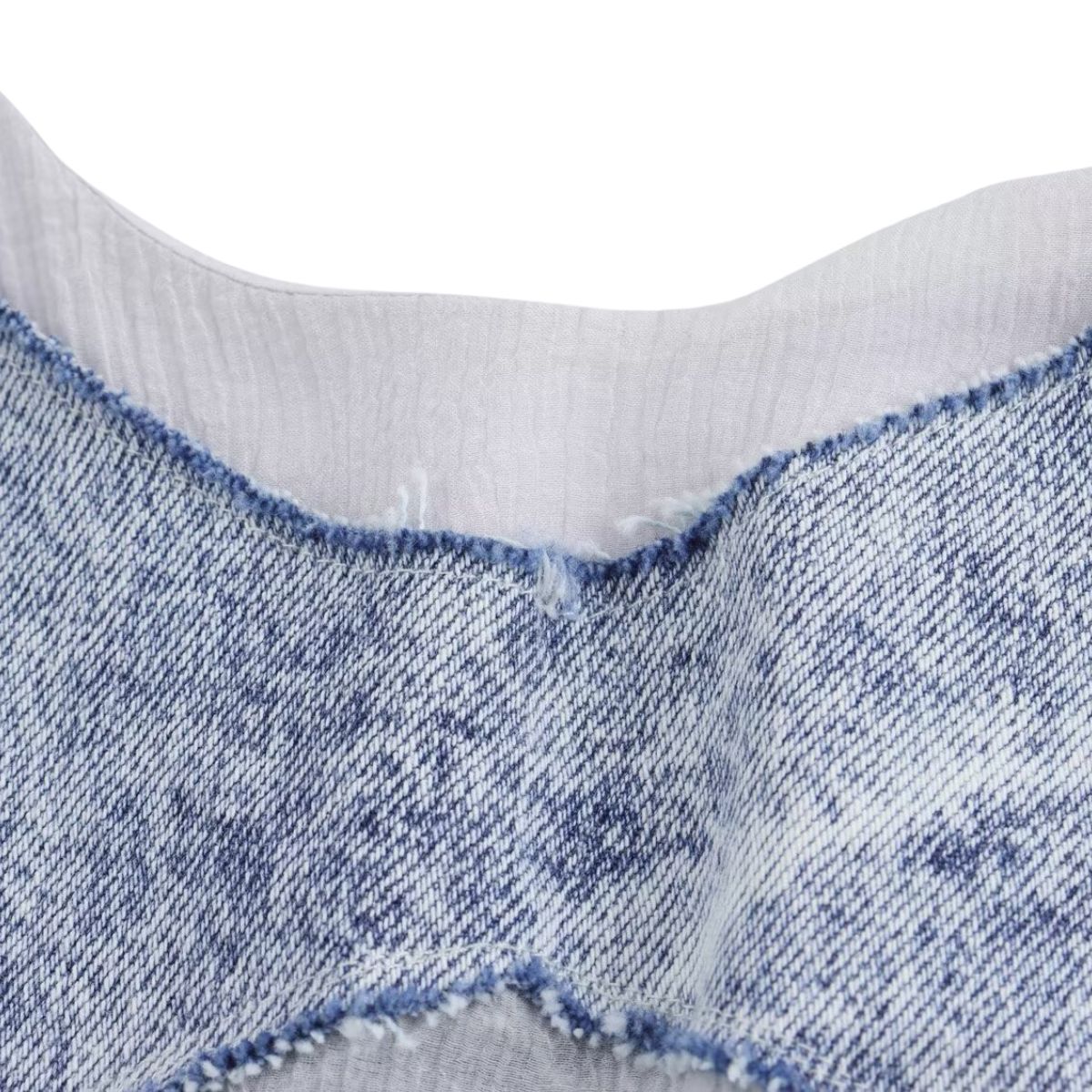 Spaghetti Straps Patchwork Denim Maxi Dress