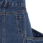 Tapered Front-Slit Denim Midi Skirt