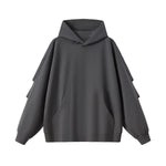 Hooded Terry Sweatshirt With Stacked Ruched Cuffs