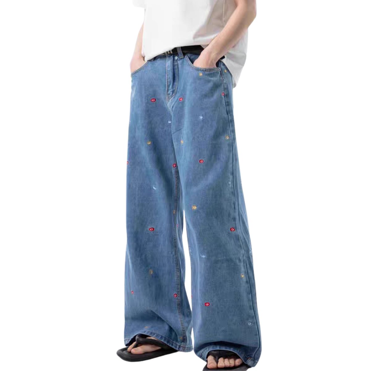Vintage Rhinestone Straight Leg Jeans