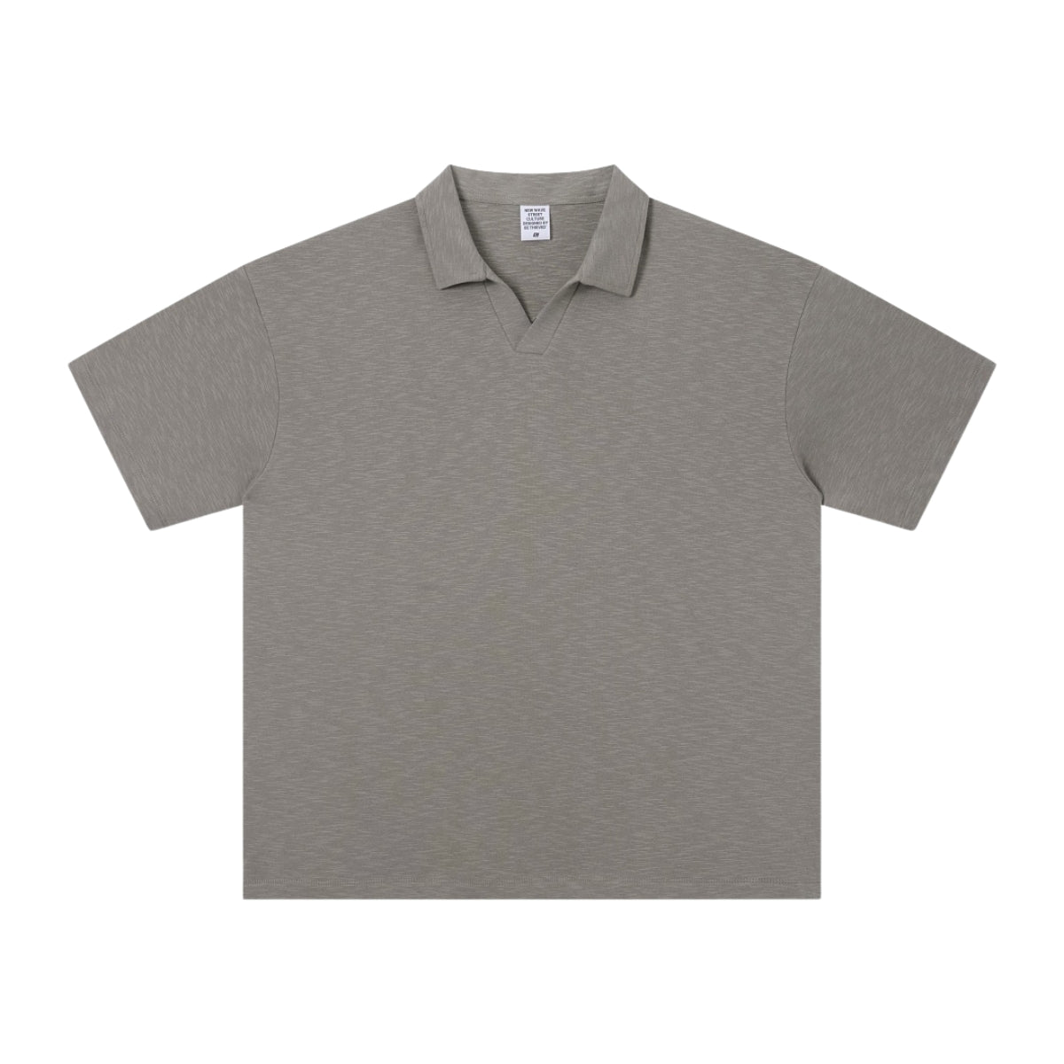 Retro Boxy Wool Blend Seagull Collar Polo Shirt