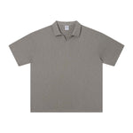 Retro Boxy Wool Blend Seagull Collar Polo Shirt