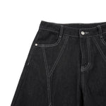 Vintage Washed Paneled Barrel-Leg Baggy Jeans