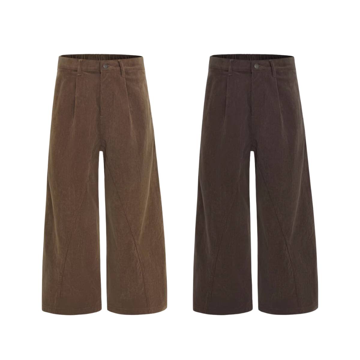 Ins Style Washed Corduroy Striped Relaxed Wide Leg Pants