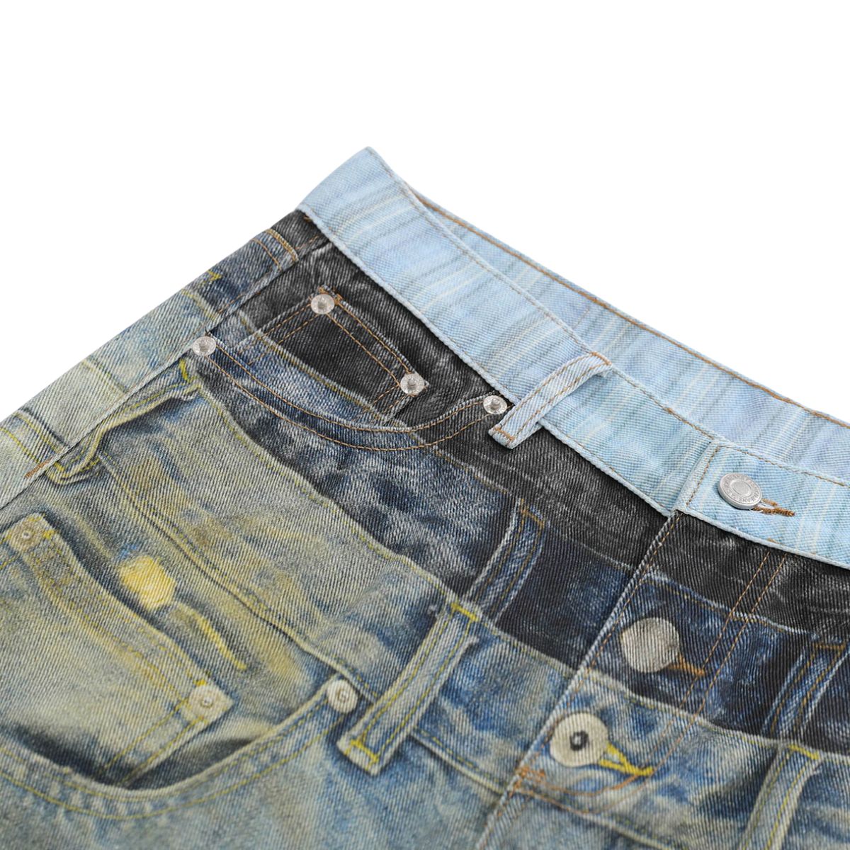 Streetwear Washed Distressed Straight Leg Jeans