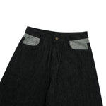 Washed Color‑Block Patchwork Jeans