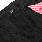 Raw Black Wide Leg Jeans with Utility Flap Pocket Detail