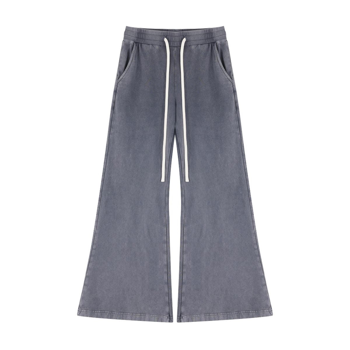 Heavyweight Washed Snow Wash Cotton Flare Pants for Women
