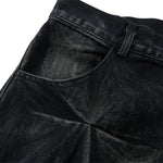 Men's Tie-Dye Denim Pants Heavy Pleated Distressed Loose Wide Leg