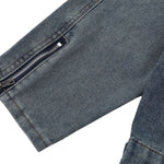 Loose Stand Collar Vintage Washed Men's Denim Jacket