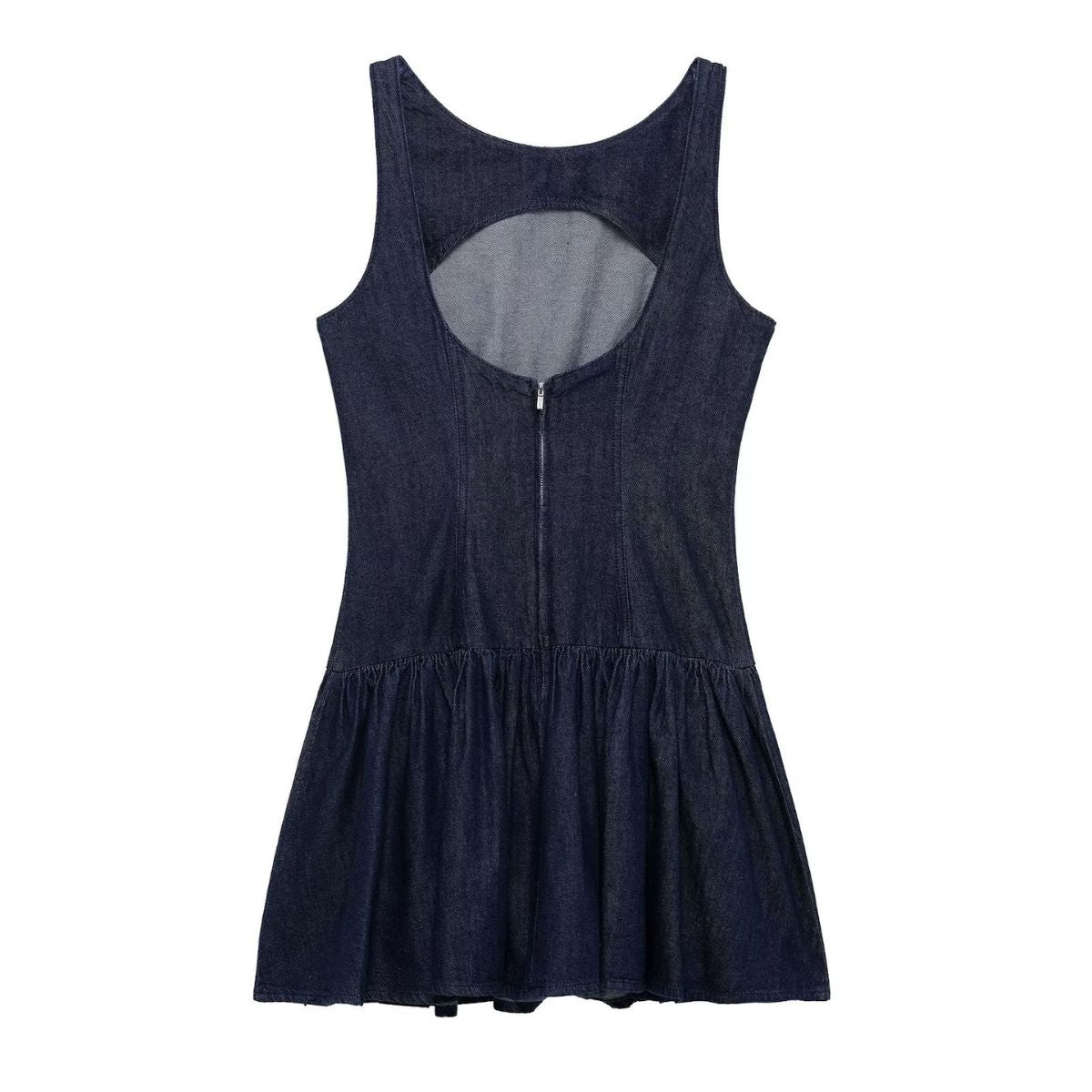 Falda vaquera con bordado de perlas y lavado vintage