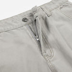 Deconstructed Curved Wide‑Leg Cargo Pants