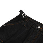 Raw Indigo Multi-Pocket Layered Denim Bermuda Shorts