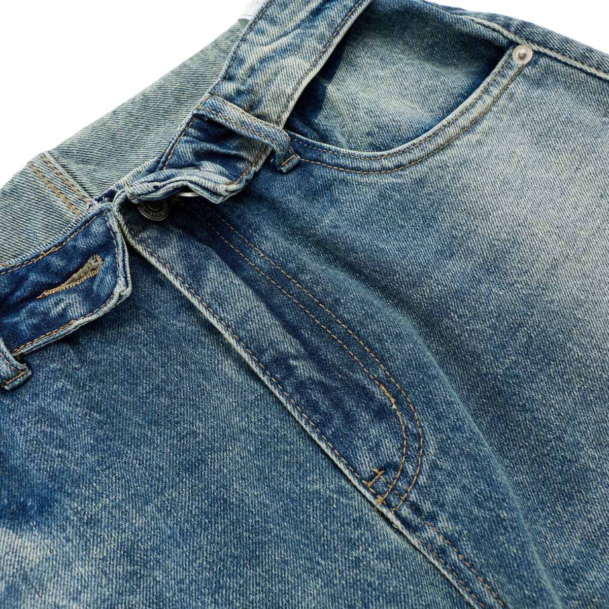 Fold Waist Wide Leg Jeans