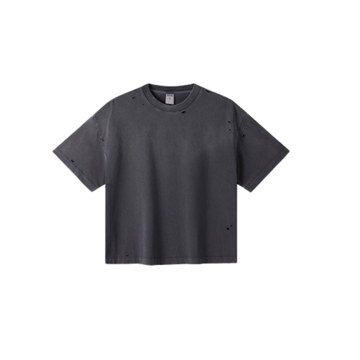 Oversized Heavy Washed Destroyed Cotton Tee