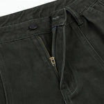 Relaxed Fit Seam Accent Wide‑Leg Trousers