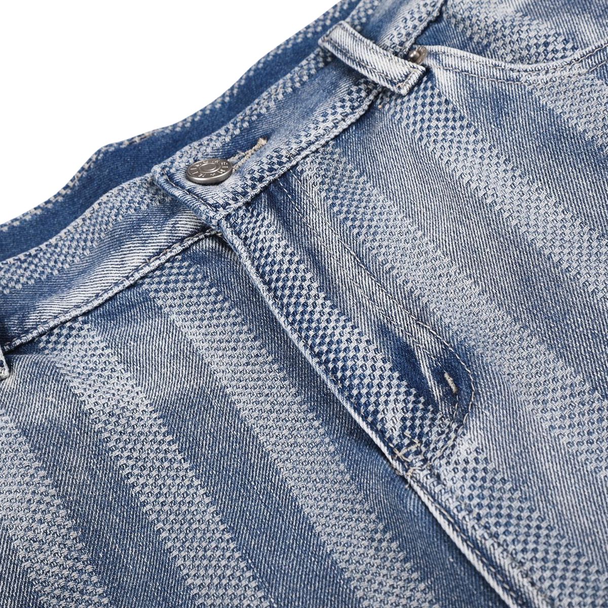Vintage Washed Striped Denim Bermuda Shorts