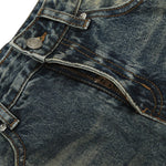 Men's Loose Denim Pants Washed Distressed Vintage Street