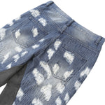 Smoke Rise Straight Leg Repaired & Distressed Patchwork Jeans