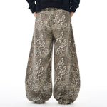 Leopard Print High Waist Wide Leg Pants