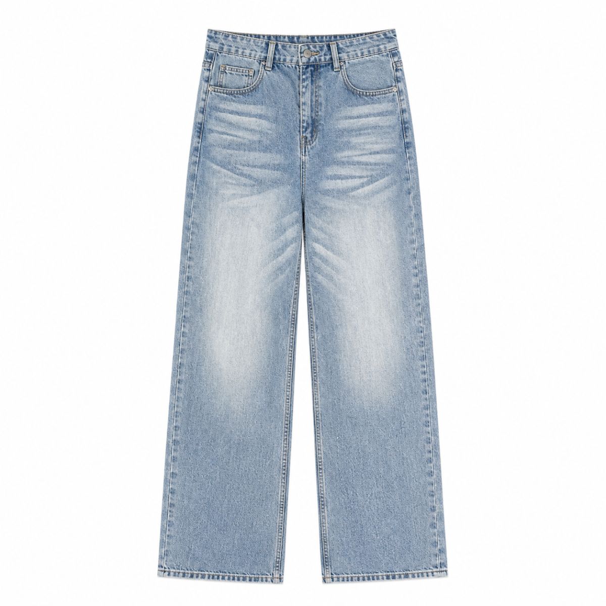Light Fade Vintage Straight Cut Denim Jeans
