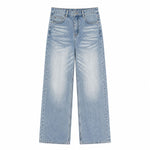 Light Fade Vintage Straight Cut Denim Jeans