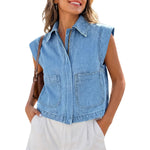 Women's Zip Up Denim Vest