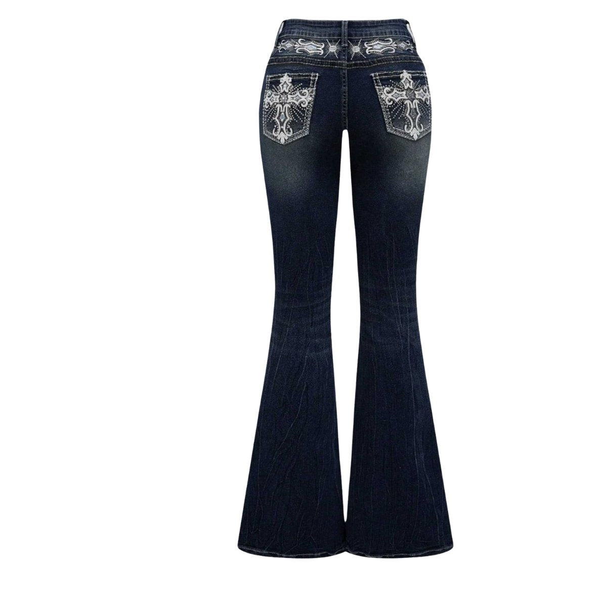 Women'sEmbroidered Y2K High Waist Stretchy Flared Jeans
