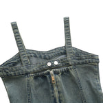 Vintage Wash Strappy Denim Maxi Dress