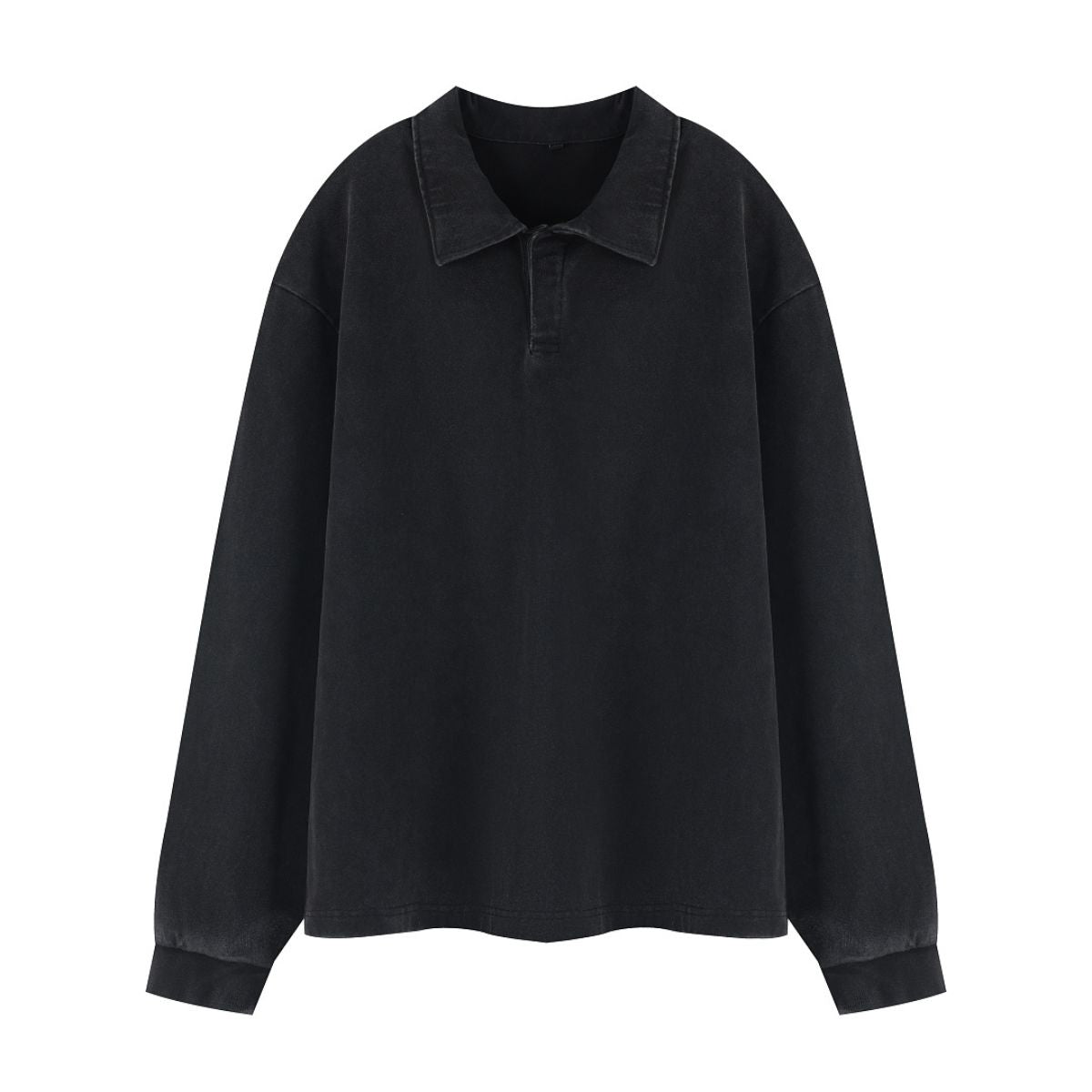 Heavyweight Vintage Cotton Collared Long Sleeve Sweatshirt