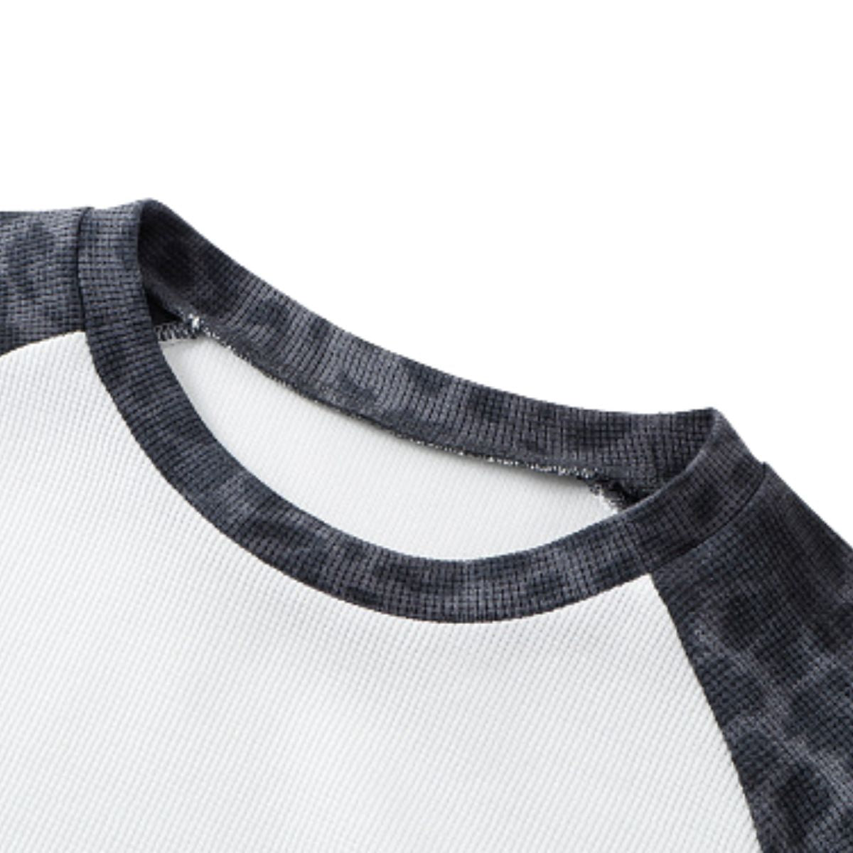 Unisex Leopard Print Raglan Stack Sleeve Crop T-Shirt