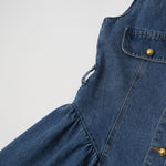 Falda vaquera con bordado de perlas y lavado vintage