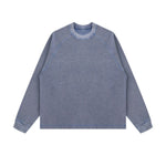 Washed Waffle Cotton Raglan Long Sleeve Tee 340G