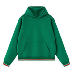 Color‑Block Ribbed Loose Warm Hoodie