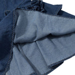 Falda vaquera con bordado de perlas y lavado vintage