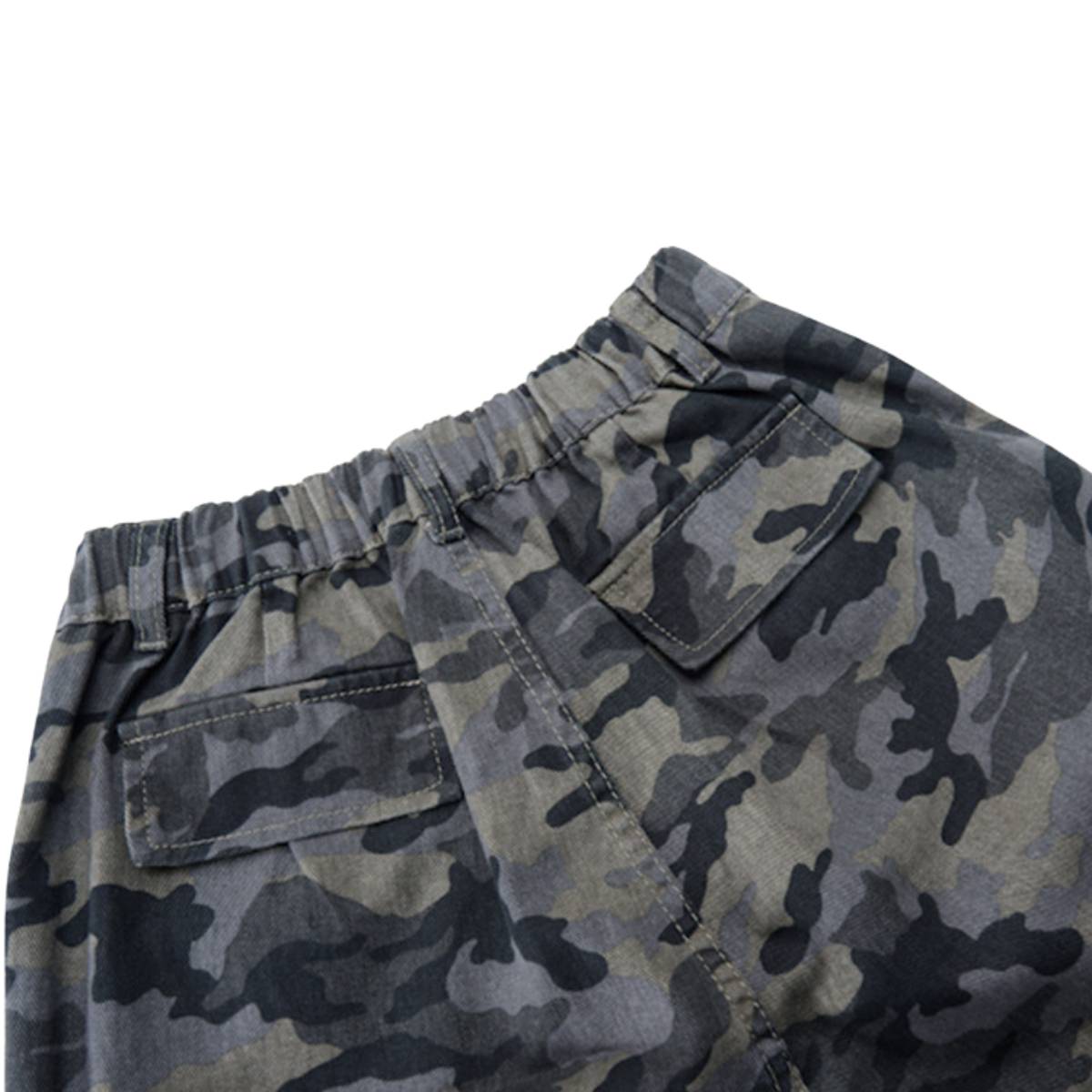 Camo Utility High Waist Loose Fit Bermuda Shorts